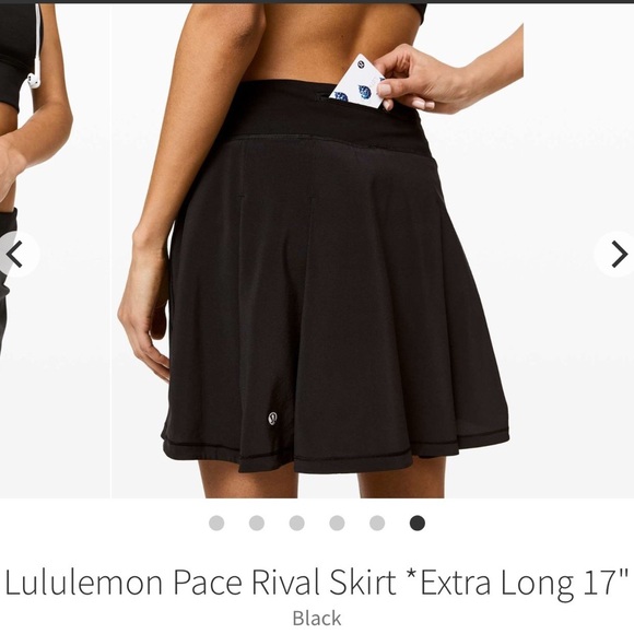 Lululemon black long pace rival skirt 10 $89 extra long - Picture 4 of 12